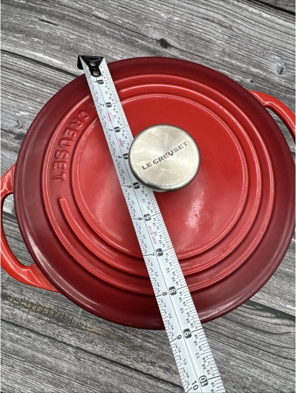 VTG Le Creuset 3.5 qt 22 cm  Dutch Oven Red With Handles